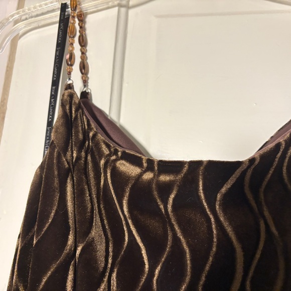 Chic Brown Velvet Maxi Dress - Picture 8 of 14